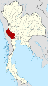 แผนที่ประเทศไทย เน้นจังหวัดกาญจนบุรี