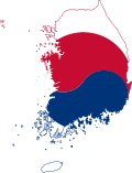 Flag-map of South Korea.svg